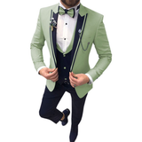 Slim Fit Hochzeitsgast Anzug für Herren | 3-Teilig – Hellgrün