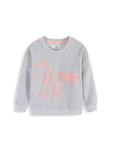 Mädchen Sweatshirt mit verspieltem Pferde-Design Drune – Rot