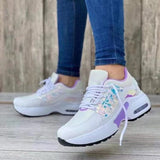 Damen Sportliche Keilabsatzschuhe - Atmungsaktive Sneakers für Alltag und leichte Übungen – Lila