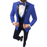 Slim Fit Hochzeitsgast Anzug für Herren | 3-Teilig – Königsblau
