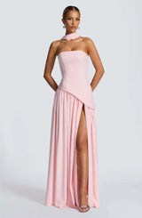Damenkleid in Maxilänge | Lange Ausführung – Rosa