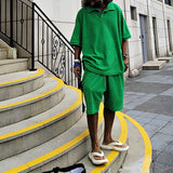 Herren lässiges Oversized T-Shirt mit kurzen Ärmeln Aliams – Grasgrün