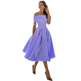 Hilf | Legeres, satiniertes Abendkleid für Damen – Lavendel