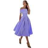 Dearbhla  | Fashion Casual Trägerloses Satin Partykleid – Lavendel