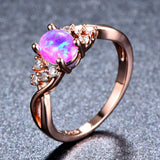 Sylva Moonhart Weißer Ring | Roségold – Lila