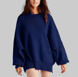 Nita™ - Übergroßer Poncho-Pullover – Dunkel blau