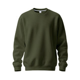 Herren nan Oversize-Rundhals-Sweatshirt aus weichem Baumwollfleece mit gerippten Bündchen Drune – Olivgrün