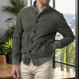 Herren modische Chino-Jacke mit praktischen Taschen Aliams – Olivgrün