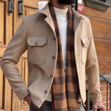 Herren elegante Utility-Jacke im modernen Stil Aliams – Khaki