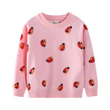 Mädchen Sweatshirt mit fröhlichem Marienkäfer-Motiv Drune – Blau
