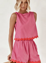 Odelia | Lässiges Tank-Top & Shorts-Set – Rosa