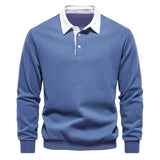 Bjoern – klassisches polo mit langen armeln – Blue