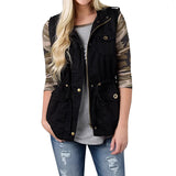 Damen nan Utility-Weste mit Tunnelzug, Kapuze und aufgesetzten Taschen Drune – Neu: Camouflage (auf Lager)