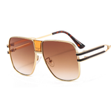 Quadratische Unisex Sonnenbrille mit Verlaufsgläsern – Braun