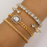 Damen Armband-Set mit Glasperlen -Tragekomfort - Eleganter Stil – Gold