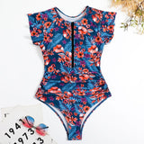Damen Sportlicher Badeanzug mit Reißverschluss Drune – Blau