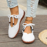 Damen Retro Dirndl Schuhe | Runde Spitze – Weiß