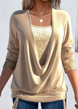 Ariellea - Soft-Touch-Bluse mit Drapierung – Beige