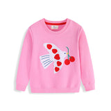 Mädchen Sweatshirt mit liebevollem Herz und Vogelmotiv Drune – Rot