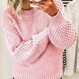 Kuscheliger Strickpullover für Damen | Langärmlig – Rosa
