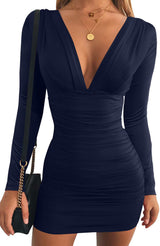 Bodycon-Kleid mit hoher Taille für Damen – elegant, bequem und vielseitig – Marineblau