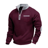 Eoghan – Fleece-Sweatshirt Mit Viertelreißverschluss – Rot