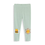 Mädchen Leggings mit fröhlichem Bienen- und Blumenmotiv Drune – Gelb