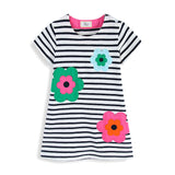 Mädchen T-Shirt Kleid mit bunten Blumenapplikationen Drune – Unbekannt