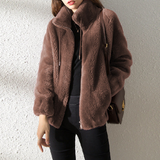 Modischer Damen-Teddy-Mantel | Warme – Helles Violett