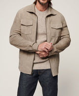 Herren elegante Wildlederjacke mit praktischen Brusttaschen Aliams – Grau
