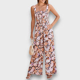 Seraphie – Floraler Jumpsuit – Braun
