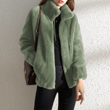 Modischer Damen-Teddy-Mantel | Warme – Grün