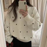 CARMELLE - Charmanter Pullover mit Winterherz – Weiß