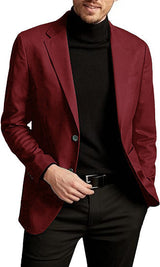 Herren eleganter Blazer mit feinem Schnitt Aliams – Rot