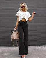 Isabelle Moreau | Bell Bottom Hosen mit Curved Fit – Schwarz