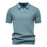 Trevor - Atmungsaktives Kurzarm Polo Hemd – Blau