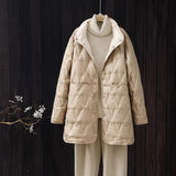 Fenya | Wende-Daunenjacke Mit Leichtem Steppmuster – Khaki