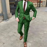 Herren Anzug | zweiteiliges Set mit Jacke und Hose – Grün