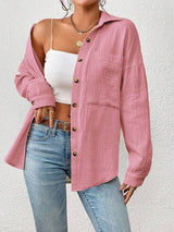 Kireliae - Hemd mit Button-down-Kragen – Hellrosa