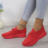 Damen nan gestrickte Slip-On Sneaker mit Memory-Fußbett und rutschfester Wellenlaufsohle Drune – Rot