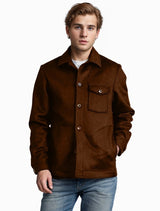 Herren elegante Wolljacke mit praktischen Taschen Aliams – Braun