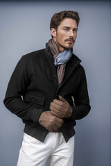 Herren modische Chino-Jacke mit praktischen Taschen Aliams – Schwarz