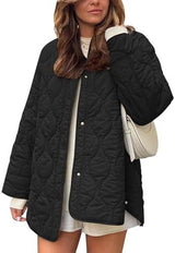 Anneliese | Gesteppe Übergangsjacke – Schwarz
