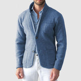 Herren Cardigan mit Eleganter Schnittführung und praktischen Taschen Aliams – Hellblau