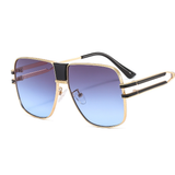 Quadratische Unisex Sonnenbrille mit Verlaufsgläsern – Blau
