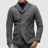 Herren modische Premium Wildlederjacke im Layering-Stil Aliams – Grau