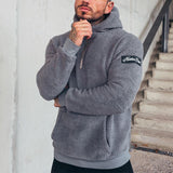 Herren kuscheliger Fleece-Pullover mit praktischem Kängurutasche Aliams – Grau