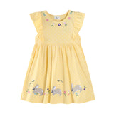 Mädchen Sommerkleid mit verspielten Hasen- und Blumenstickereien Drune – Rosa
