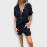 Pauline – Sommerlicher Zweiteiler mit zeitloser Eleganz – Schwarz