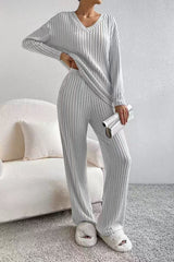 Maor - Gemütliches Zweiteiliges Loungewear Set – Hellgrau